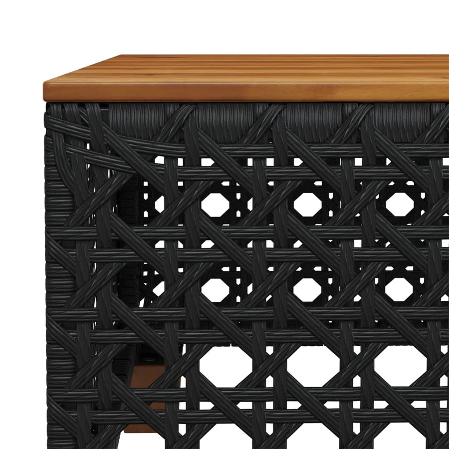11-delige Loungeset met kussens poly rattan zwart