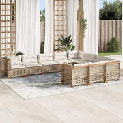 Loungeset 10-delig poly rattan beige