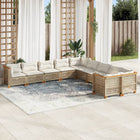 Loungeset 10-delig poly rattan beige