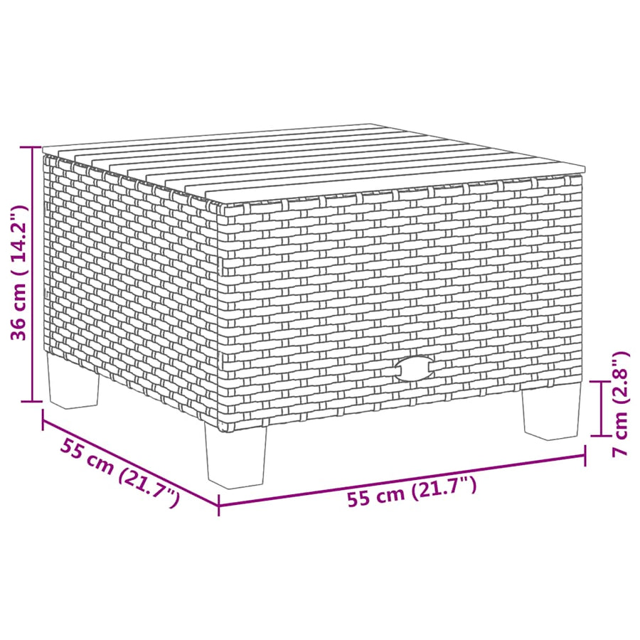 11-delige Tuinset met kussens poly rattan beige