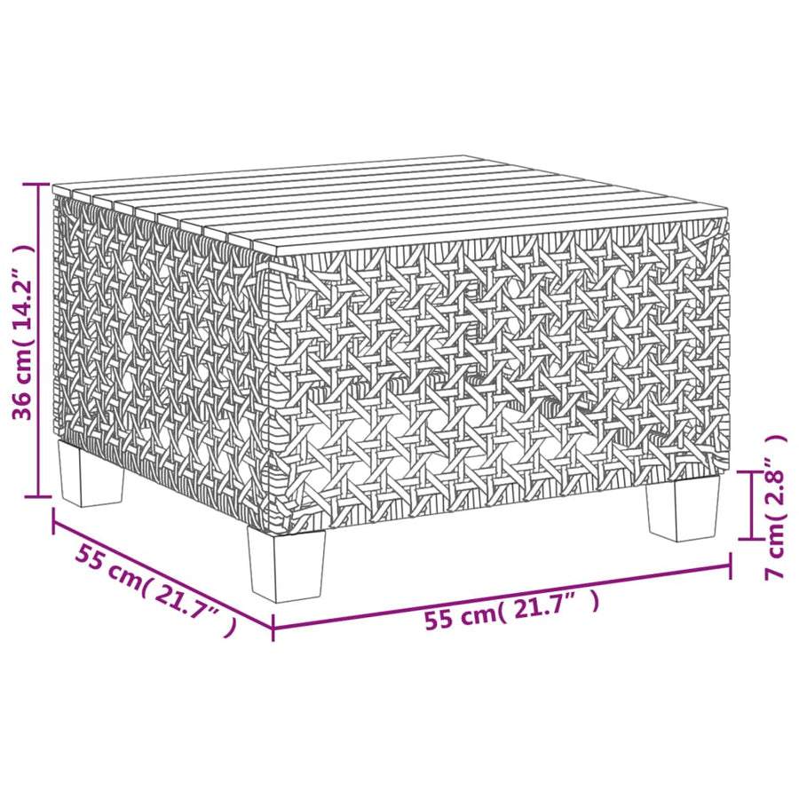 11-delige Loungeset met kussens poly rattan grijs