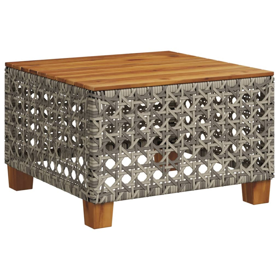 11-delige Loungeset met kussens poly rattan grijs