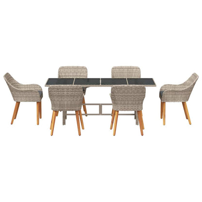 Buiten eetset 7 pcs Lichtgrijs 190 x 80 x 74 cm