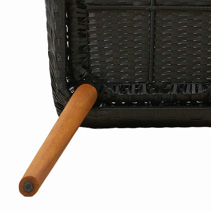 5-delige tuinset zwart poly rattan