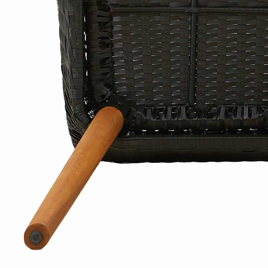 5-delige tuinset zwart poly rattan