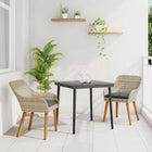 Garden dining set with cushions 3 pcs Light gray poly rattan