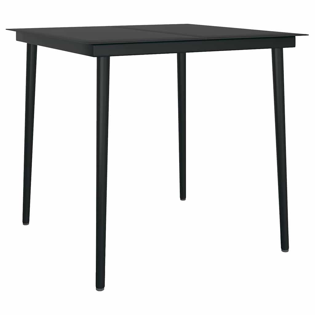Eetkamerset 5 pcs Lichtgrijs en zwart 80 cm x 80 cm