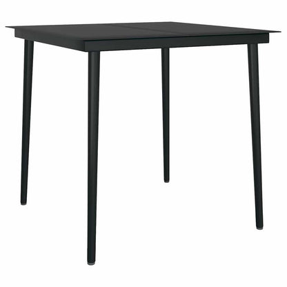 Eetkamerset 5 pcs Lichtgrijs en zwart 80 cm x 80 cm