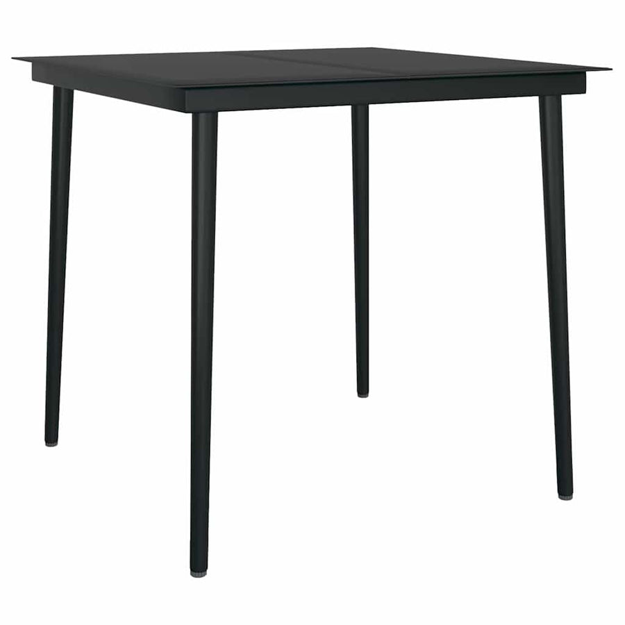 Eetkamerset 5 pcs Lichtgrijs en zwart 80 cm x 80 cm