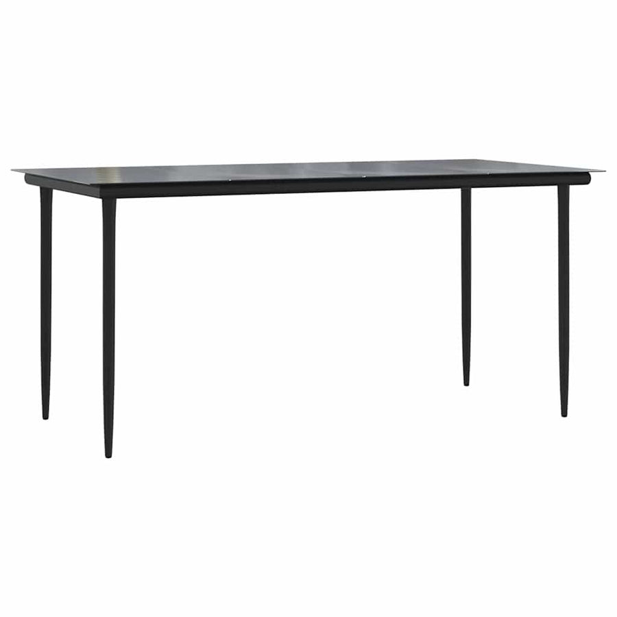 Eetkamerset 7 pcs Lichtgrijs en zwart Large