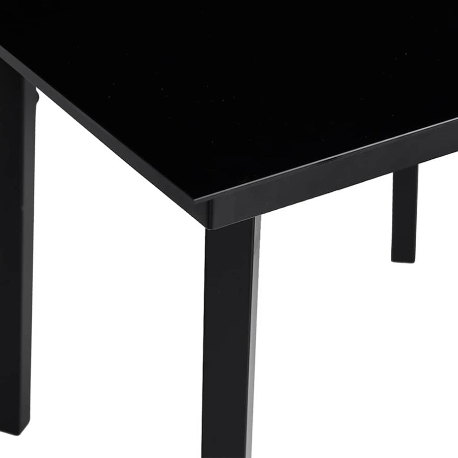 Eetkamerset 5 pcs Lichtgrijs en zwart Medium