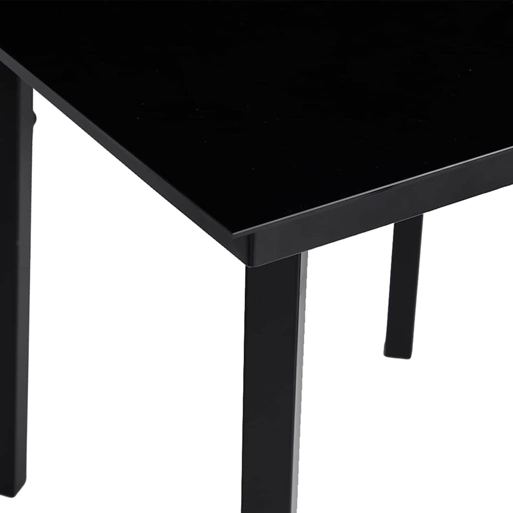 Eetkamerset 5 pcs Lichtgrijs en zwart 140 x 70 x 74 cm