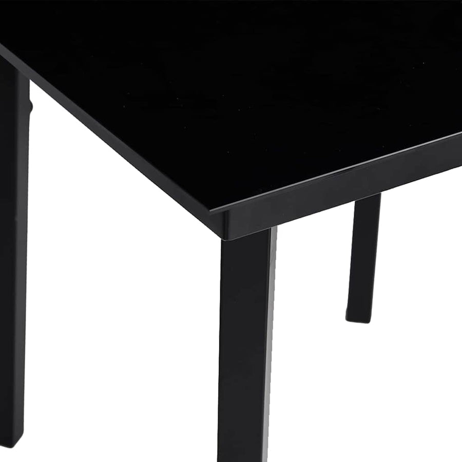 Eetkamerset 5 pcs Lichtgrijs en zwart 140 x 70 x 74 cm