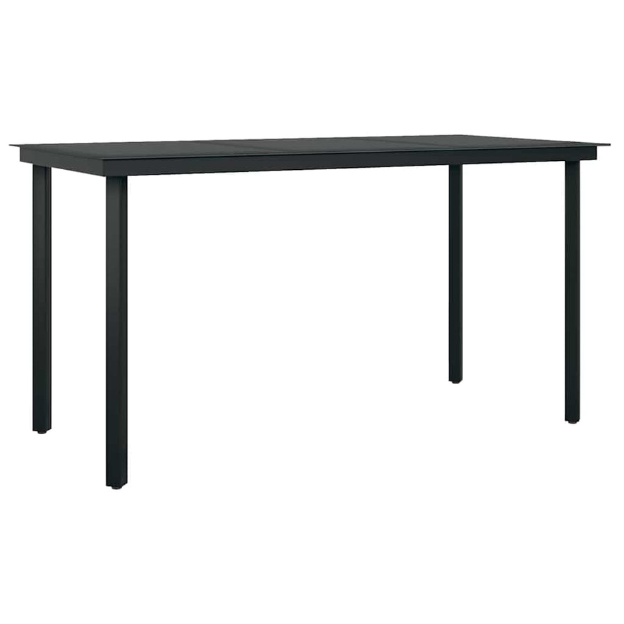 Eetkamerset 5 pcs Lichtgrijs en zwart 140 x 70 x 74 cm