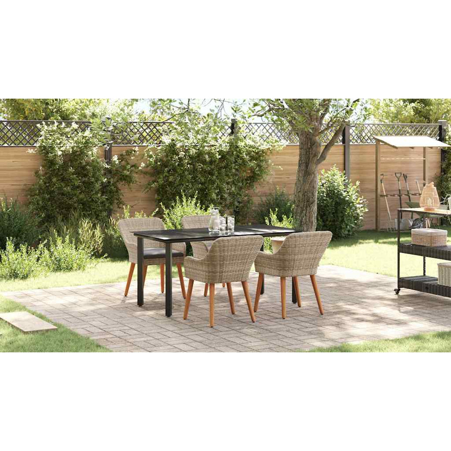Eetkamerset 5 pcs Lichtgrijs en zwart 160 x 80 x 74 cm