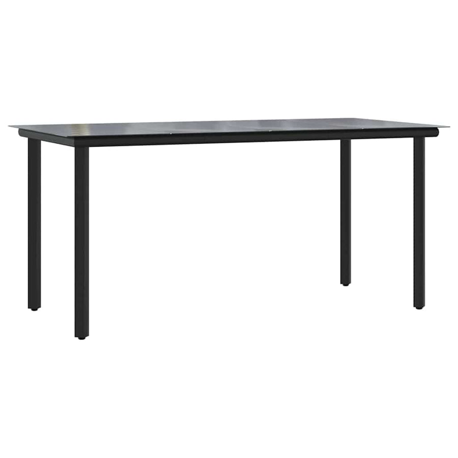 Eetkamerset 7 pcs Lichtgrijs en zwart 160 x 80 x 74 cm
