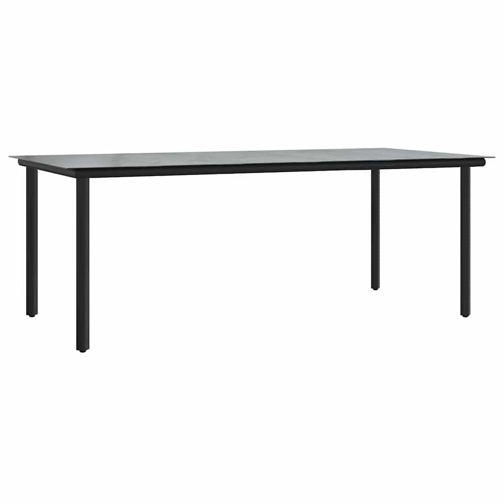 Eetkamerset 7 pcs Lichtgrijs en zwart 200x100x74 cm