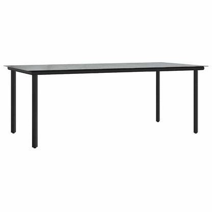 Eetkamerset 7 pcs Lichtgrijs en zwart 200x100x74 cm