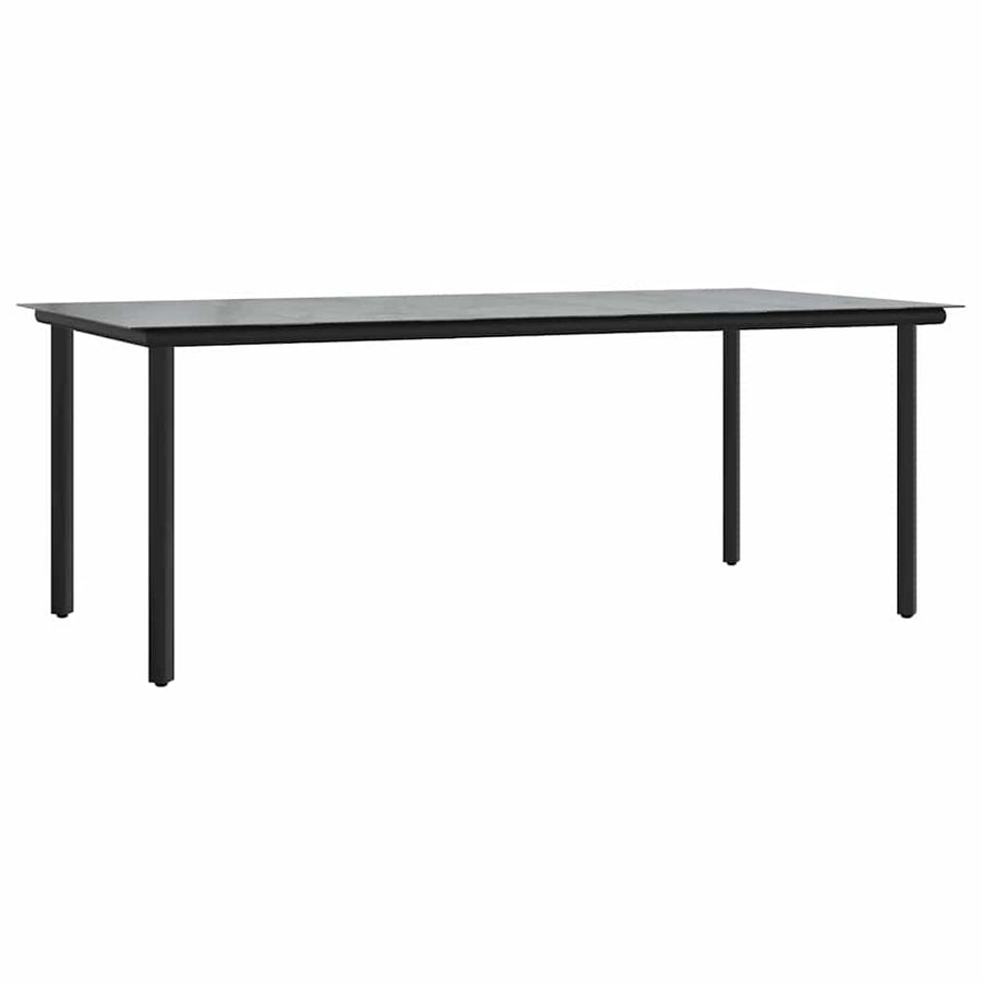 Eetkamerset 9 pcs Lichtgrijs en zwart 200x100x74 cm
