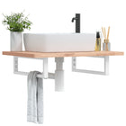Wall brackets for sink 2 pcs rectangular steel white