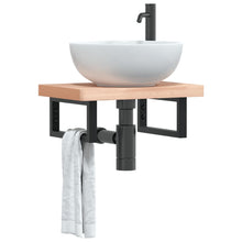 Wandbeugels voor wasbak 2 st rechthoekig staal zwart