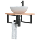 Wall brackets for washbasin 2 pcs rectangular steel black