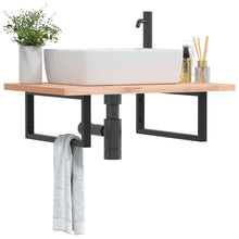 Wandbeugels voor wasbak 2 st rechthoekig staal zwart