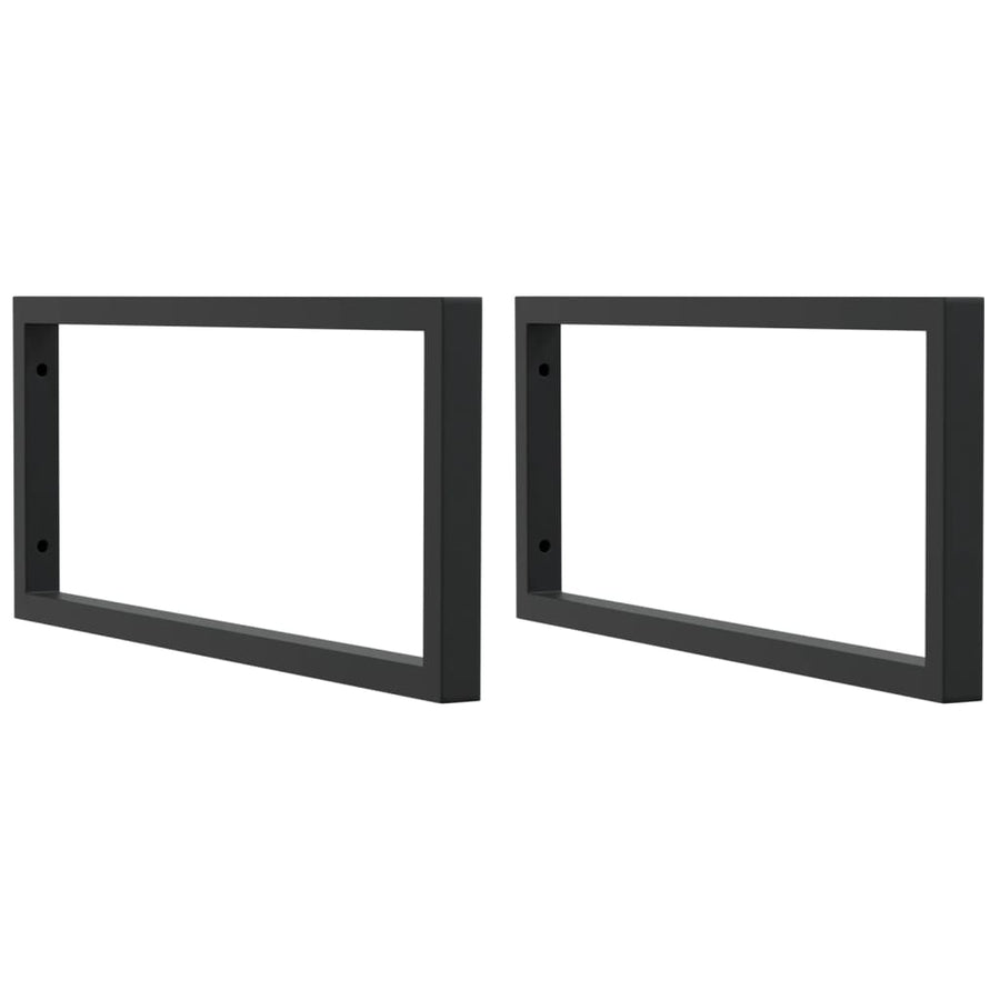 Wandbeugels Voor Wasbak 2 St Staal Zwart 25 x 60 cm