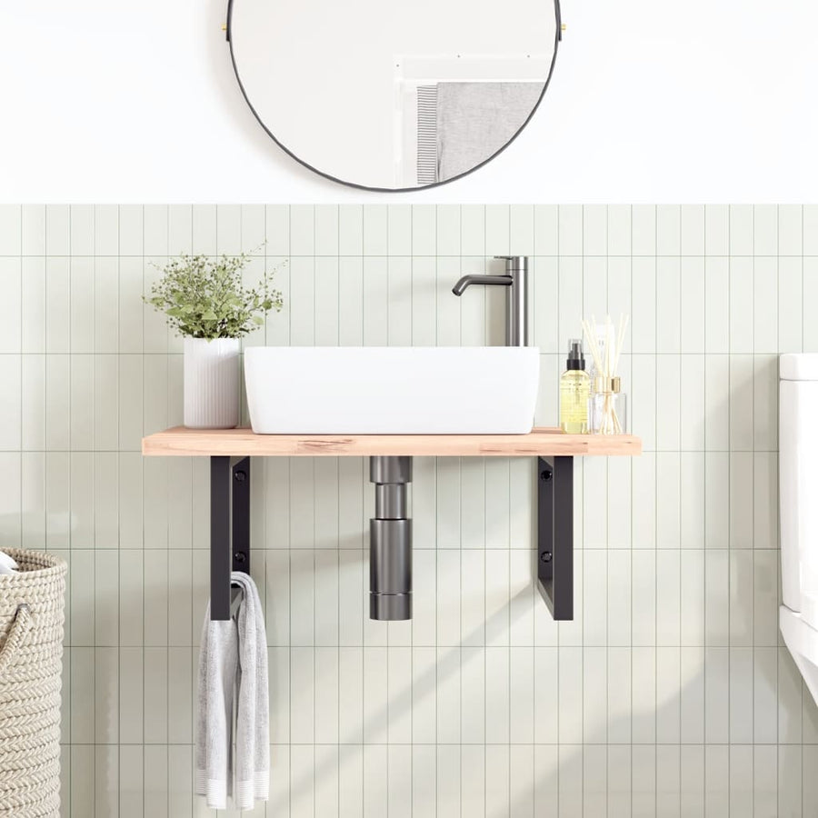 Wandbeugels Voor Wasbak 2 St Staal Zwart 25 x 60 cm