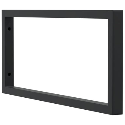 Wandbeugels Voor Wasbak 2 St Staal Zwart 25 x 60 cm