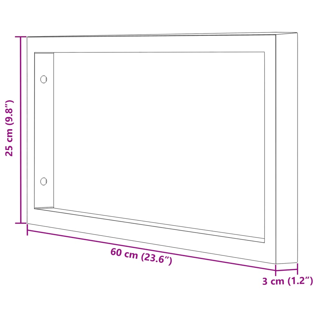 Wandbeugels Voor Wasbak 2 St Staal Zwart 25 x 60 cm