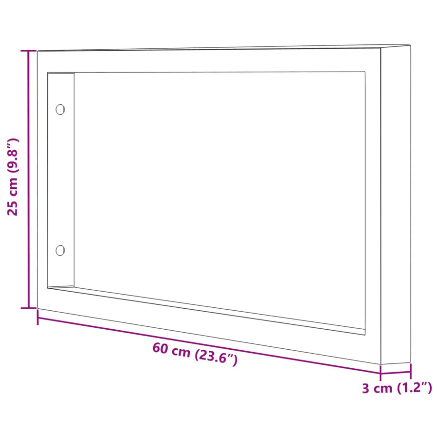 Wandbeugels Voor Wasbak 2 St Staal Zwart 25 x 60 cm