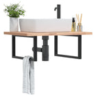Wall Brackets for Sink 2 pcs Steel Black 25 x 60 cm