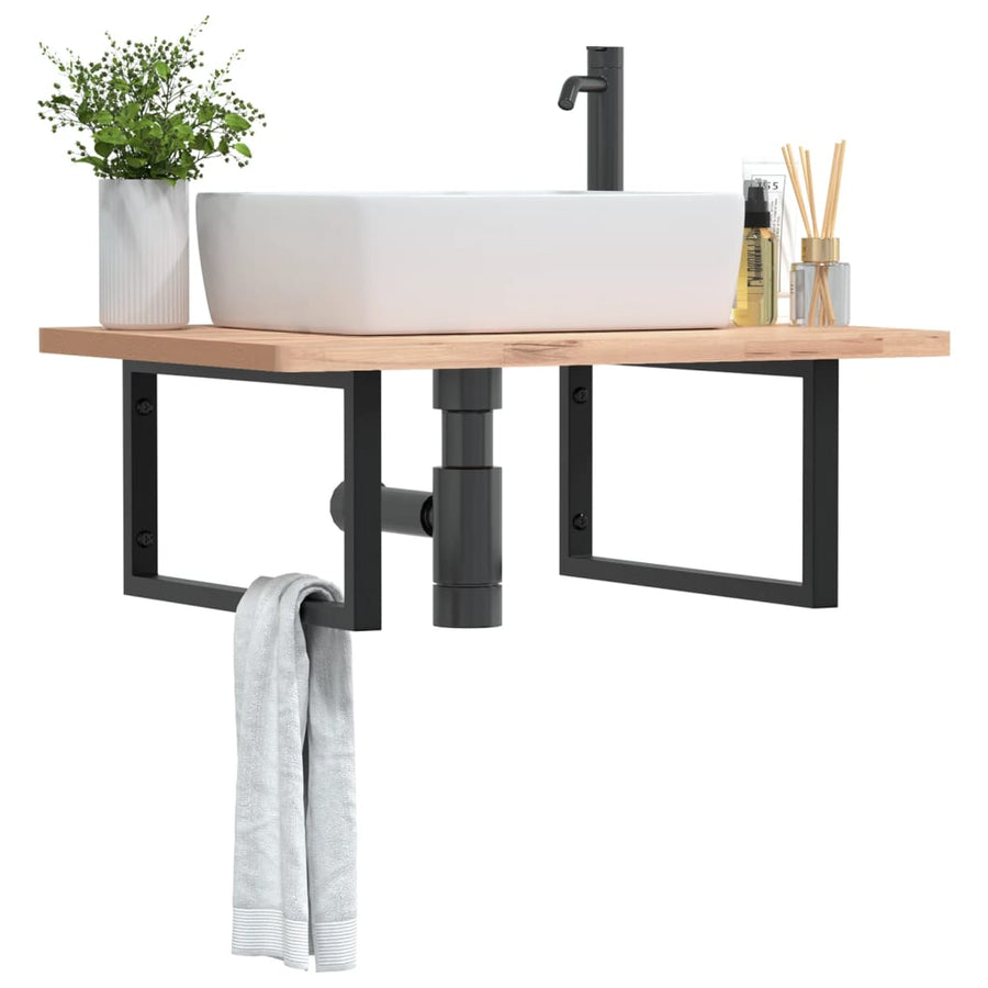 Wandbeugels Voor Wasbak 2 St Staal Zwart 25 x 60 cm