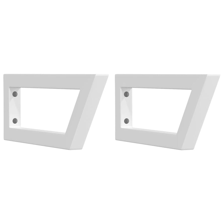Wandbeugels Voor Wasbak 2 St Trapezium Staal Wit 15 x 40 cm