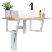 Wandbeugels wasbak 2 st trapezium staal wit 25x60 cm