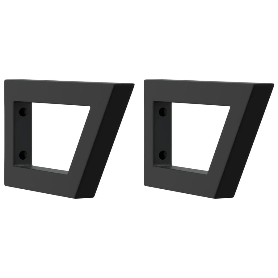 Wandbeugels voor wasbak 2 st trapezium staal zwart