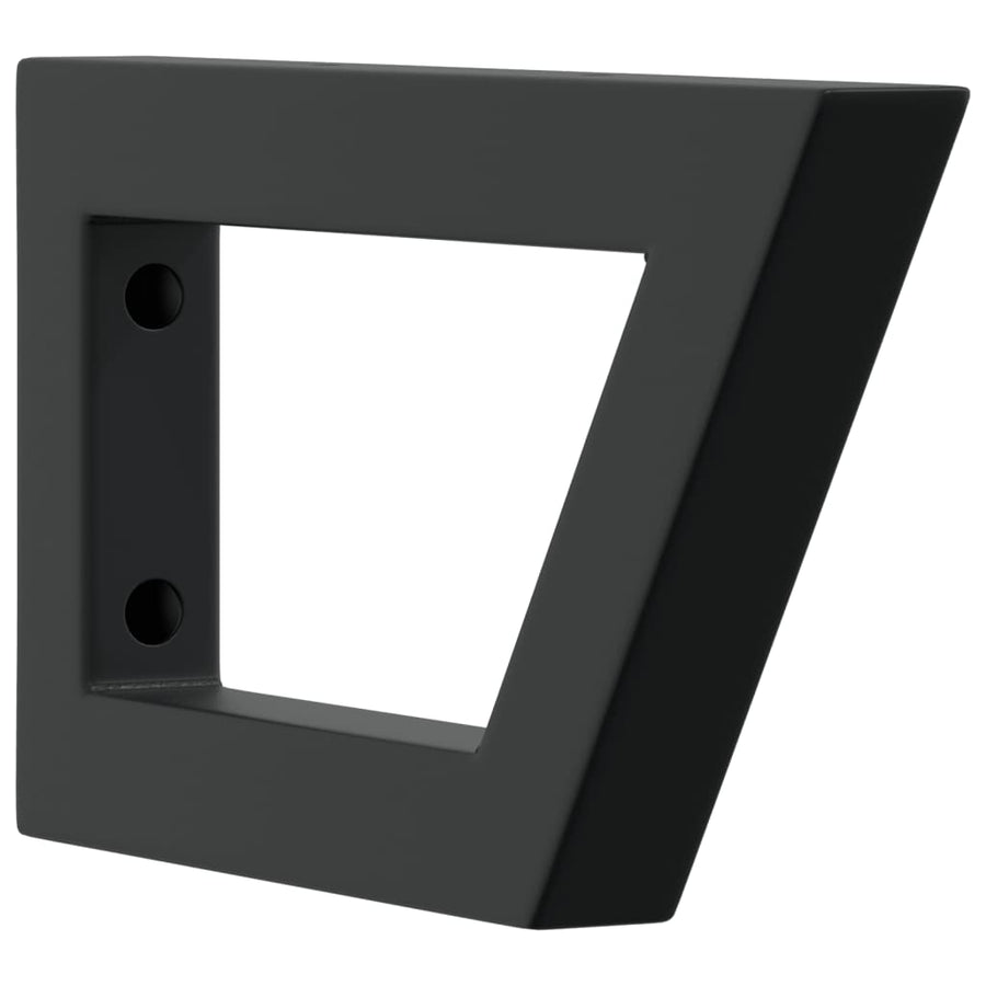Wandbeugels voor wasbak 2 st trapezium staal zwart