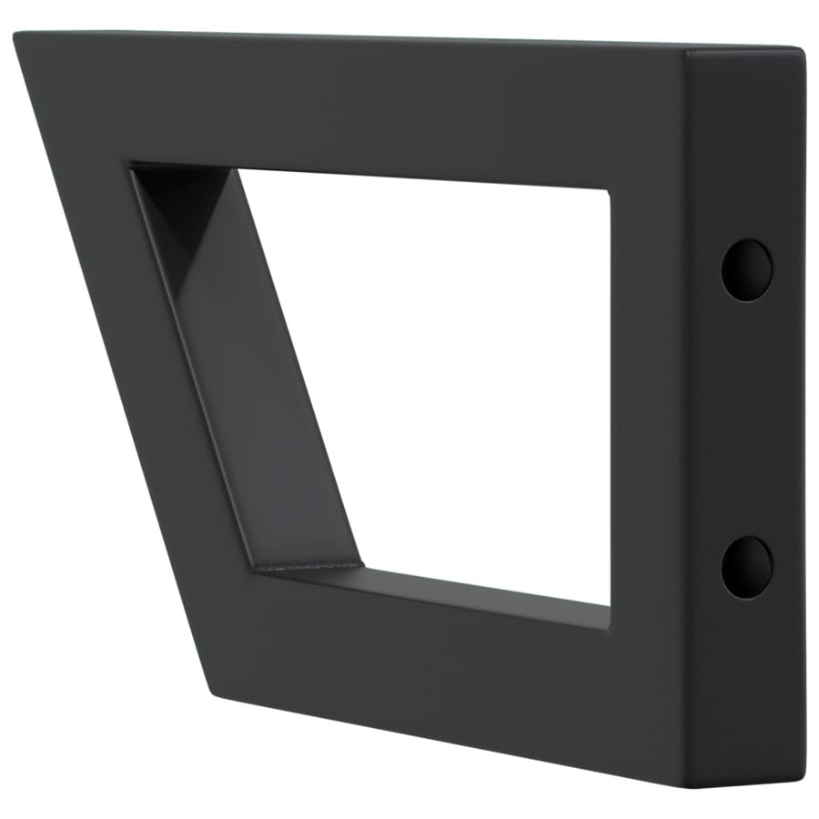 Wandbeugels voor wasbak 2 st trapezium staal zwart