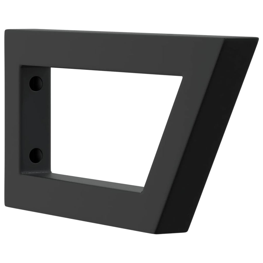 Wandbeugels voor wasbak 2 st trapezium staal zwart