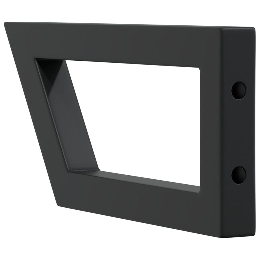 Wandbeugels voor wasbak 2 st trapezium staal zwart