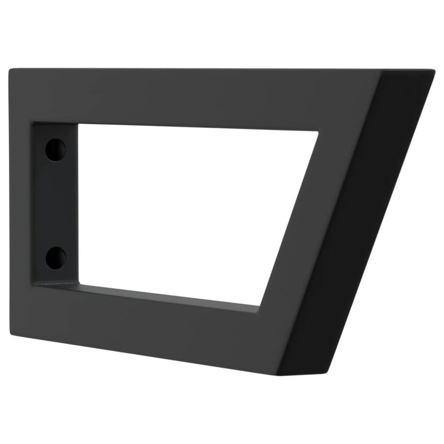 Wandbeugels voor wasbak 2 st trapezium staal zwart