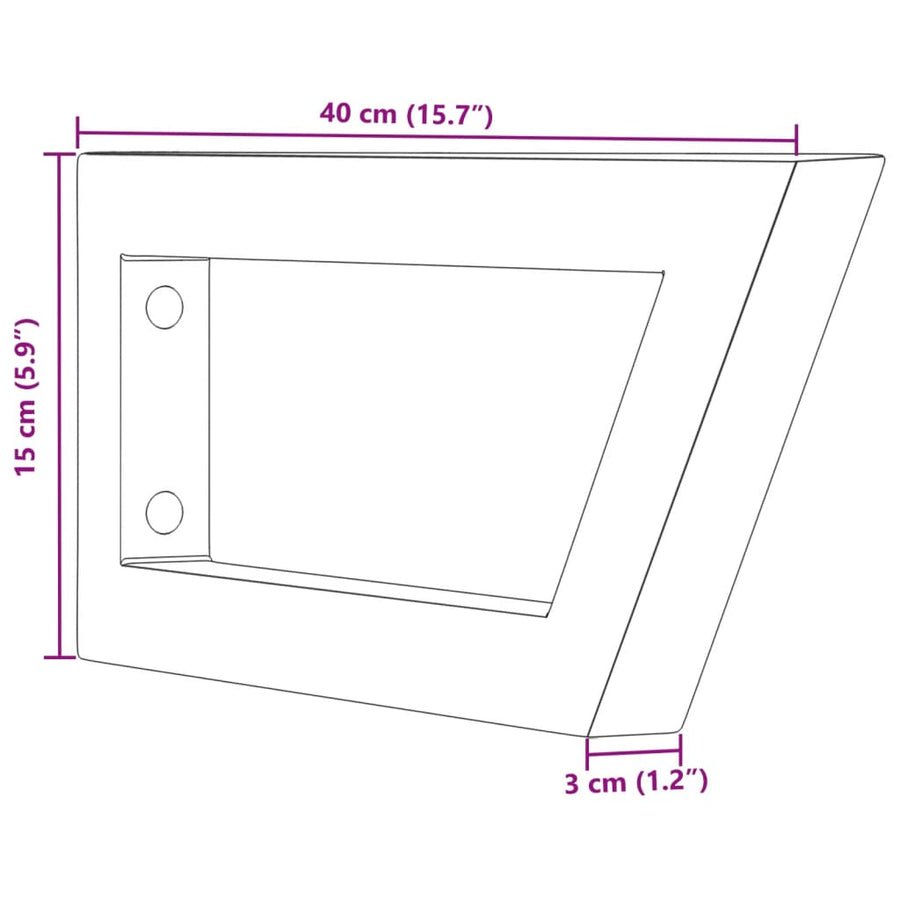 Wandbeugels voor wasbak 2 st trapezium staal zwart