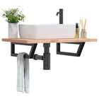 Wall brackets for sink 2 pcs trapezium steel black