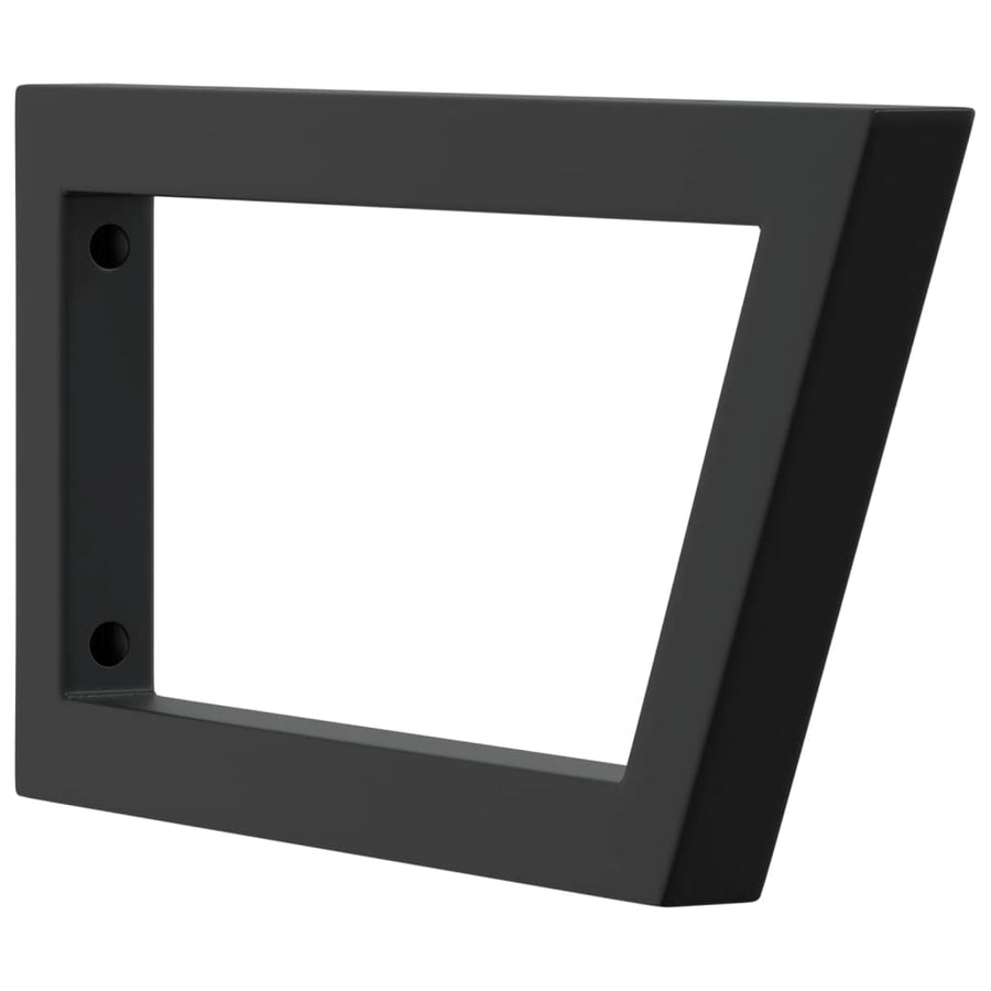 Wandbeugels voor wasbak 2 st trapezium staal zwart