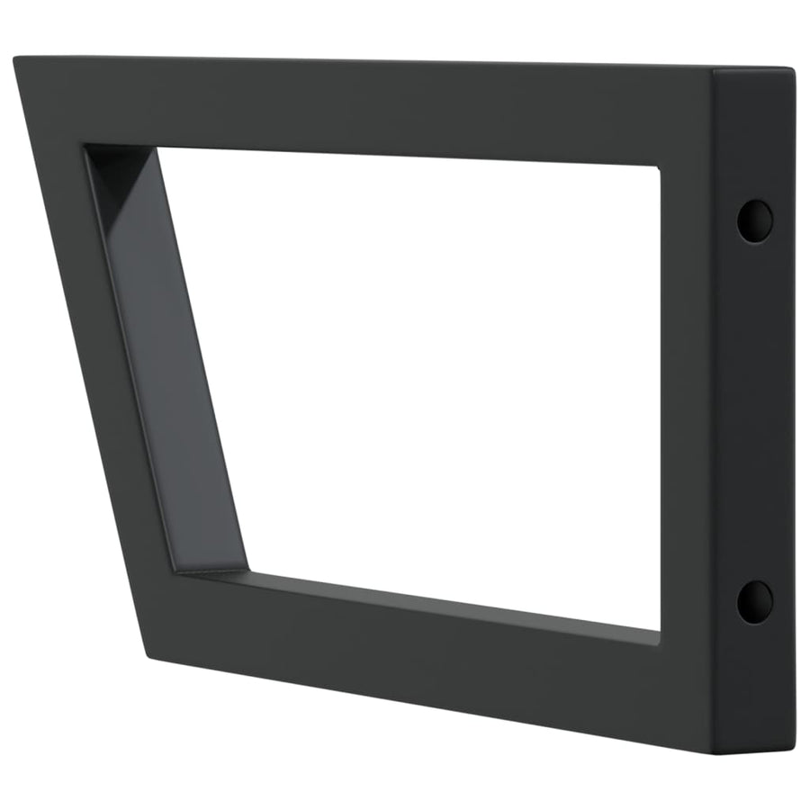 Wandbeugels voor wasbak 2 st trapezium staal zwart