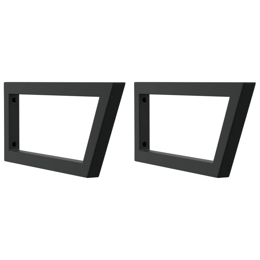 Wandbeugels Voor Wasbak 2 St Trapezium Staal Zwart 20 x 50 cm Trapeziumvormig