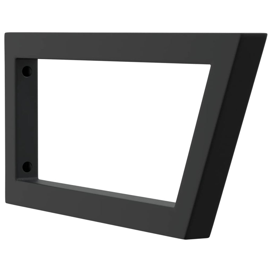 Wandbeugels Voor Wasbak 2 St Trapezium Staal Zwart 20 x 50 cm Trapeziumvormig