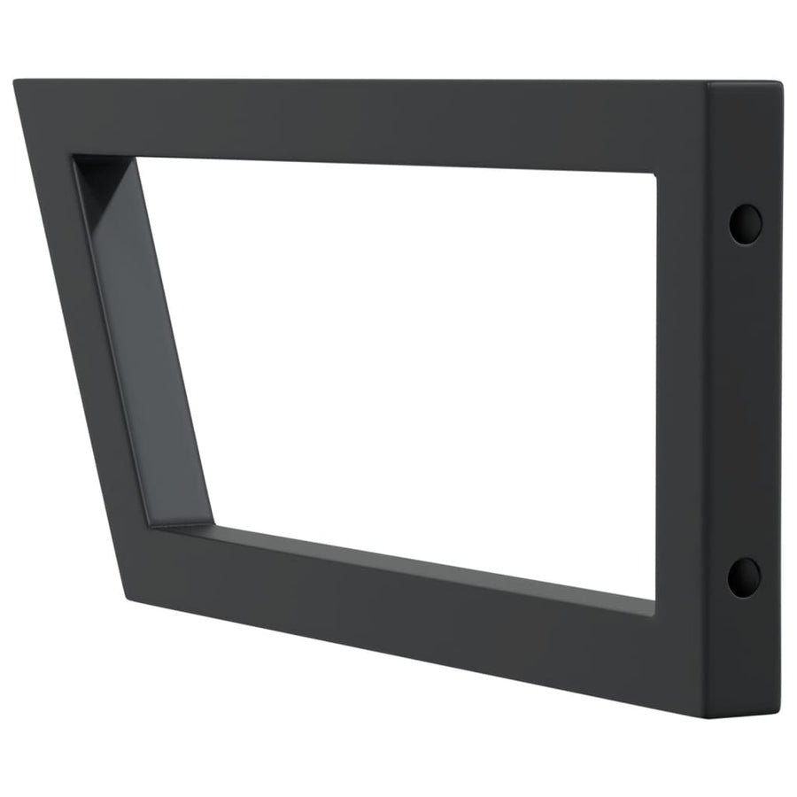 Wandbeugels Voor Wasbak 2 St Trapezium Staal Zwart 20 x 50 cm Trapeziumvormig
