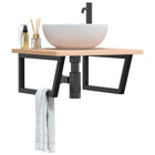 Wall brackets for sink 2 pcs trapezium steel black